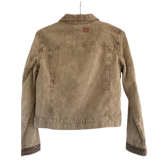 Desigual Western Fringe Embroidered Corduroy Jacket NWOT Boho Fleece lined - Picture 11 of 15